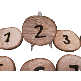 Location 12 rondins numéros de table en bois naturel