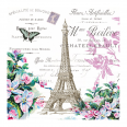 Serviettes thème Paris tour Eiffel papillon