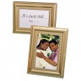 Beaded design gold place card/photo frames