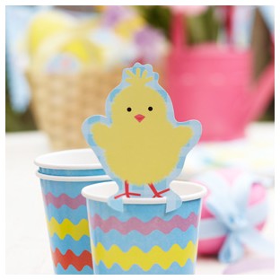 Easter Chick Glass Cup Decoration x 8
