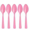 Pink plastic spoons (x 20)