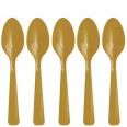 Metallic gold plastic spoons