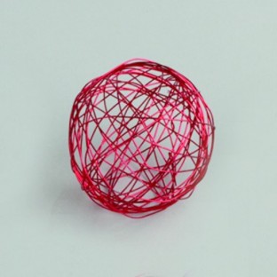Boule deco metal 6 cm rouge (x 6)