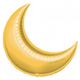Ballon alu en forme de lune or gold 89cm