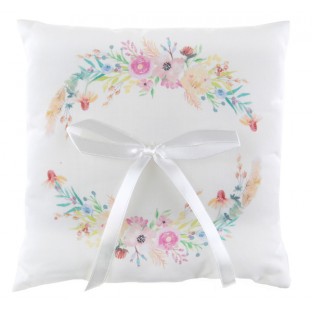 Pink floral ring pillow