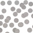 Confettis ronds gris argenté paillettes