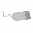 White & Silver Glitter Luggage Tags