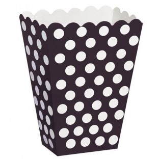 Decorative Dots Black Treat Boxes (x8)