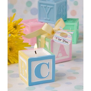 dorable Baby Block Design Scented Candle Favors