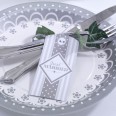 Luggage Tags / Place Cards - Silver / White