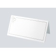 Cartes de table coeur blanc argent (x50)