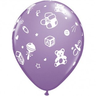 Ballons Baby Shower Lilas (x 5)