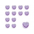 Lilac Diamante Hearts Acrylic