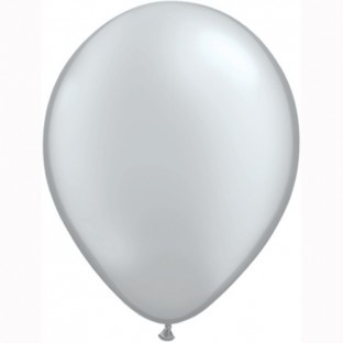 11" Metallic Silver latex Balloons