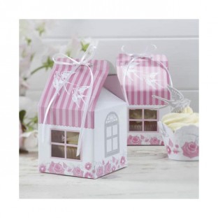 Maisonette boîtes à gâteaux maison rose