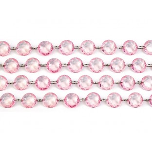 Guirlande de perles diamant cristal rose 1M