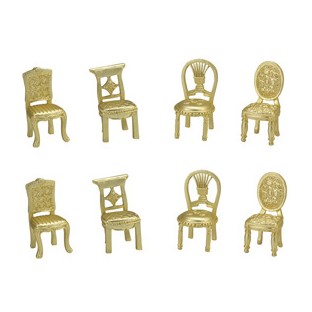 Marque place chaise miniature metal doré