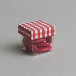 Boîtes à dragées mini cube vichy