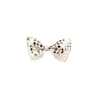 Silver bow tie sequins