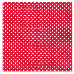 Polka dots paper napkins, red