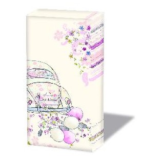 Just married paper tissue, wedding car