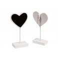 White Heart Shaped Placecard Holder (Chalk Board)