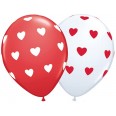 Big Hearts Red & White Assorted Qualatex Balloons - 11"