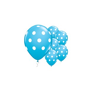 11" Robin's Egg Blue Big Polka Dots Balloons
