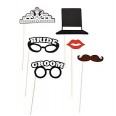 Bride & Groom Stick Photo Props
