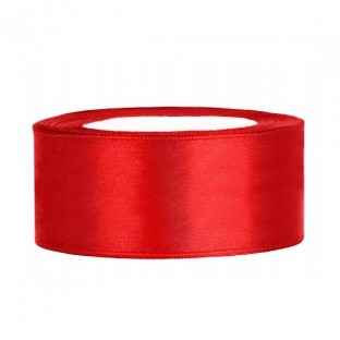 Large red satin ribbon 25 mm
