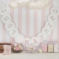 Just Married ivory bunting - Vintage Lace