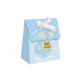 Teddy Baby Blue Favour Bags with Ribbon