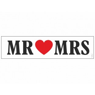 Plaque voiture Mr & Mrs
