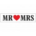 Plaque voiture mariage "Mr & Mrs"