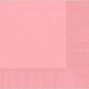 20 serviettes en papier rose bébé 33 cm