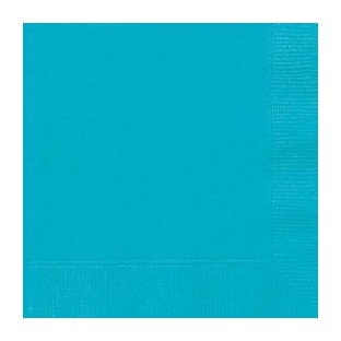 50 serviettes bleu turquoise caraïbes 33 cm
