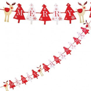 Rocking Rudolph Merry Christmas Paper Bunting