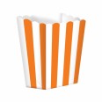 5 pots à popcorn rayures blanc et orange