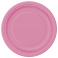 20 assiettes jetables en carton rose vif  23 cm