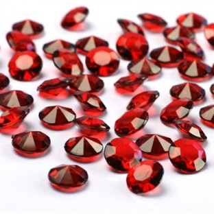 Perles Diamant de table rouge 12mm confettis