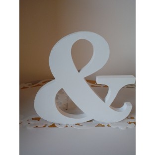 Monogramme lettre "&" en bois blanc esperluette