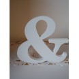 "&" white wood letter monogram