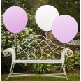 3 ballons géants roses et blanc 90 cm