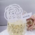 Chic Boutique Place Card on Glass - White
