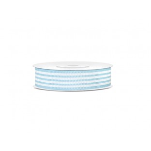 10M Ruban rayé blanc bleu Tiffany coton 18mm