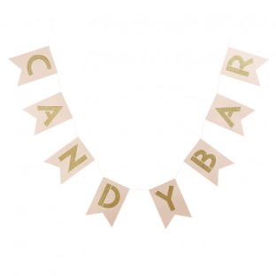 Pink & Gold Candy Bar Bunting - Pastel Perfection
