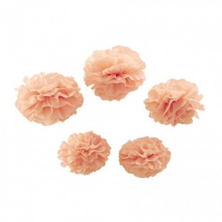 5 pompons rose pastel so chic blush