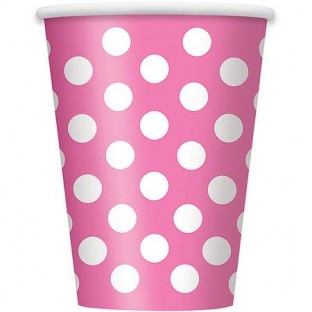 Dots pink polka paper cups