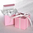 100 boîtes à dragées cubes rose pastel
