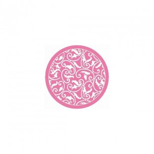 Baby Pink Ornamental Scroll Dessert Plates